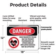 thumbnail image 2 of (2 Pack) High Magnetic Fields Pacemakers OSHA Danger Sign 18 Inch X 12 Inch Plastic Sign, Weather Resistant, UV Protected for Workplace, Business, and Construction Site, Made in the USA, 2 of 8