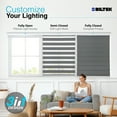thumbnail image 4 of Biltek Zebra Cordless Window Blinds, Dual Layered Light Filtering Roller Shades, Easy Install Blinds, Indoor Home Decor, Pull-Down Shades for Windows, Light Control for Day & Night, Gray, 63"W X 72"H, 4 of 7