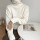 thumbnail image 4 of Suéter de cuello alto de estilo perezoso para otoño e invierno, de color sólido, suave y glutinoso, suelto y ajustado, ropa interior para mujer, tops de punto para mujer, 4 of 5
