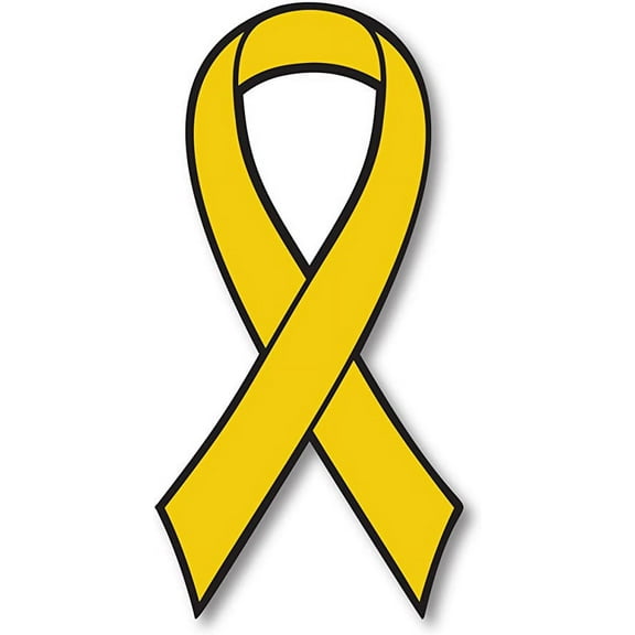 Gold Childhood Cancer Awareness Ribbon Car Decal 3.5" x 7"