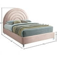thumbnail image 5 of Meridian Furniture Rainbow Pink Velvet King Bed in Acrylic Finish, 5 of 5