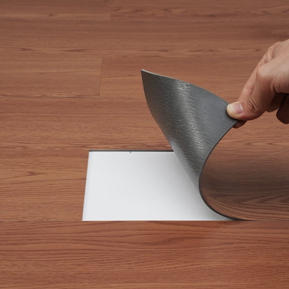 Self-Adhesive Vinyl Floor Tiles 36x6 Inch, 36-Pack, 2.5mm Thick, Peel & Stick, Deep Brown Wood Grain - Easy DIY Flooring for Kitchen, Bedroom, Bathroom