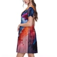 thumbnail image 2 of Balery Vibrant Hummingbird Watercolor Art Vestidos sueltos de manga corta para mujer, vestidos de verano 2025, vestidos casuales de corte A con vuelo., 2 of 6