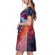 thumbnail image 2 of Balery Vibrant Hummingbird Watercolor Art Vestidos sueltos de manga corta para mujer, vestidos de verano 2025, vestidos casuales de corte A con vuelo., 2 of 6