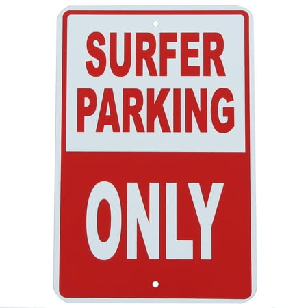 Surfing Decor Surf Decor - SURFER PARKING ONLY Tin Metal Wall Sign Bedroom Dorm Rec Room Surfing Surf Decor