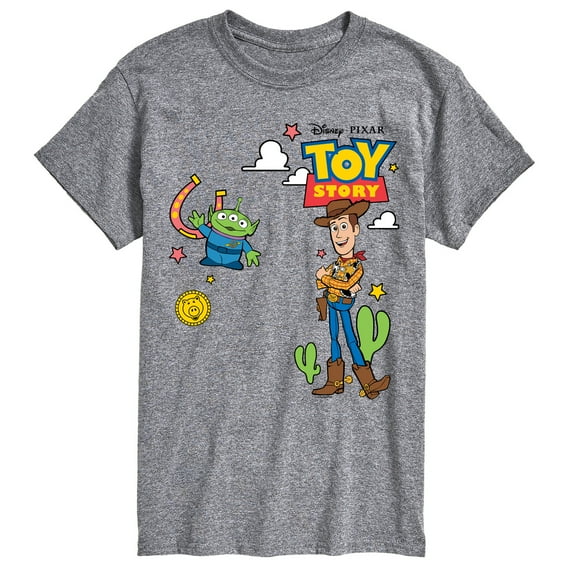 Toy Story 4 - Woody And Alien Western - Men's Short Sleeve Graphic T-Shirt