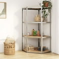 thumbnail image 1 of vidaXL 4-Layer Corner Shelf Silver Steel&Engineered Wood, 1 of 5