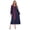 Navy Blue, variant on Women Church Robe V-neck Zipper Front Color Block Choir Dress Clergy Robes Graduation Gown Dark Purple XS