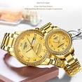 thumbnail image 3 of Watches for Couples Diamond Luxury Men and Women His and Hers Pair Watch Set Husband Wife Valentines Matching Wrist Watch Wedding Gifts Day Date Waterproof Quartz Analog, 3 of 6