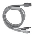 thumbnail image 4 of Cable de carga rápida USB múltiple trenzado de nailon 3 en 1 para puertos IOS/Tipo C/Micro USB Gris, 4 of 5