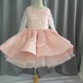 thumbnail image 1 of Vestido de novia para niñas europeas y americanas con lentejuelas, actuación de presentadora de cumpleaños, falda corta para niña de las flores, 1 of 6