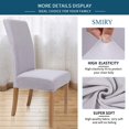 thumbnail image 3 of Smiry Velvet Stretch Dining Room Chair Covers Soft Removable Dining Chair Slipcovers Set of 4, Light Grey, 3 of 7