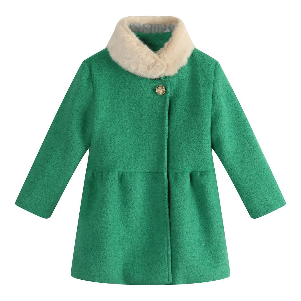 Richie House Girls Warm Pullover with Fur Collar