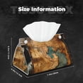 thumbnail image 5 of Zufioo Antique Map Adventure Scene Print Long Leather Tissue Bag, PVC Waterproof Napkin Facial Tissue Organizer Dispenser for Living Room, Office, Desk, 5 of 7