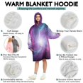 thumbnail image 6 of Wearable Blanket Hoodie,Colorful Starry Sky and Universe Oversized Sherpa Blanket Hoodie with Super Pockets,Super Warm Fuzzy Pullover for Women & Men, 6 of 6