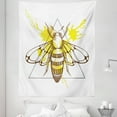 thumbnail image 1 of Queen Bee Tapestry, Makhenda Patterned Bee on Color Splashed Background Hand Drawn Doodle Sketch, Fabric Wall Hanging Decor for Bedroom Living Room Dorm, 5 Sizes, Brown Yellow, by Ambesonne, 1 of 1