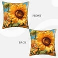 thumbnail image 3 of Haiem Sunflower Blue Sky Print Velvet Soft Solid Decorative Square Throw Pillow Covers Set with Elegant Piping Christmas Cushion Case for Sofa Bedroom Car-20"x20", 3 of 8