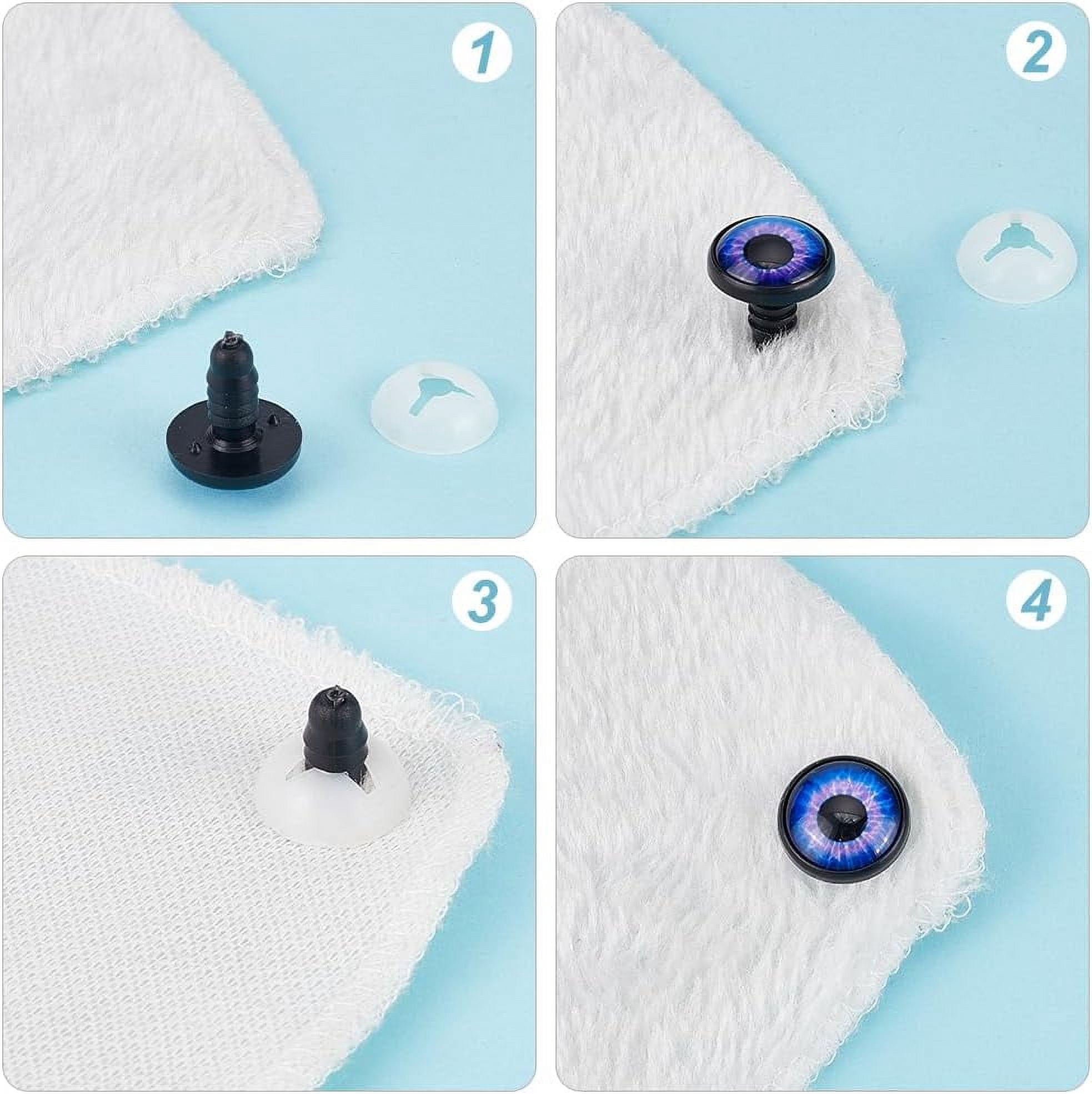 40 Sets (20 Pairs) Safety Eye 18mm Dragon Eye 10 Colors Craft Eyes Stuffed Animal Eyes with Washers for Amigurumi Puppet Teddy Bear Crochet Plush Animal Making 1box
