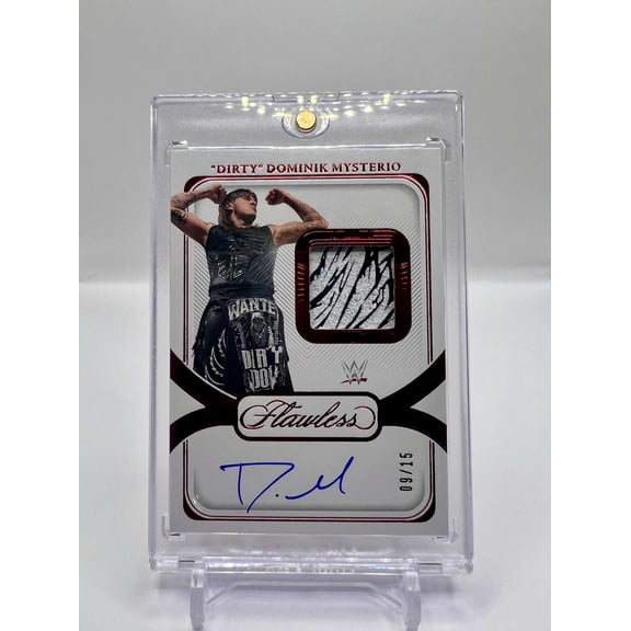 2024 Panini Flawless WWE Dominik Mysterio #SP-DDM Ruby Patch Auto 09/15
