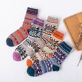 thumbnail image 1 of 5 pares de calcetines de lana, calcetines térmicos para mujer, calcetines cálidos de invierno para mujer, calcetines de punto gruesos, calcetines de invierno para mujer, coloridos, 1 of 5