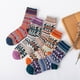 thumbnail image 1 of 5 pares de calcetines de lana, calcetines térmicos para mujer, calcetines cálidos de invierno para mujer, calcetines de punto gruesos, calcetines de invierno para mujer, coloridos, 1 of 5