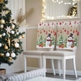 thumbnail image 3 of Christmas Snowman Chair Covers Set of 4 Xmas Tree Socks Ball Red Linen Winter Chair Back Covers Stretch Removable Washable Slipcovers Protector for Dining Room Kitchen Party Decor, 3 of 5