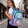 thumbnail image 4 of Jeiento Kids School Backpack for Girls 17 Inch Large Capacity Water-Resistant Polyester Galaxy Axolotl Bag Multi-Pocket Lightweight Daypack for Elementary School, Travel, Hiking, 4 of 7