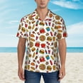 thumbnail image 5 of Uemuo Hot Dog Pizza Printed Regular Fit Short Sleeve Casual Hawaiian Shirt for Men,Aloha shirt,Tropical shirt,Floral print shirt,Vacation Beach shirt-X-Large, 5 of 9