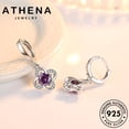 thumbnail image 4 of ATHENA Joyería 925 Pendientes Aro Plata Moissanite Diamante Estrella Original Mujeres M011, 4 of 4