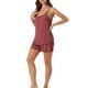 thumbnail image 4 of INSPIRAR CHIC Conjunto de Pijamas de Mujer con Camiseta de Tirantes con Volantes y Pantalones Cortos Color Sólido XS Rojo, 4 of 6