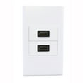 thumbnail image 2 of axGear 2-Port HDMI 1.4 Wall Face Plate Panel Cover Coupler Outlet Extender 1080P White, 2 of 7