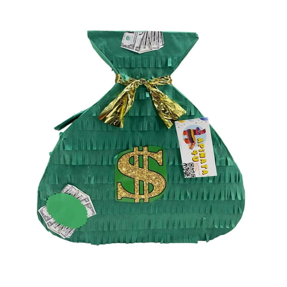 Green Money Bag Pinata Casino Las Vegas Themed Birthday Party Decoration Teens Adults