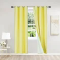 thumbnail image 3 of Gorgeous Home Linen Set of 2 Panels 100% Blackout Bedroom Window Curtain Panels, 84", Yellow, 3 of 5