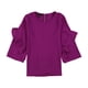 thumbnail image 2 of Alfani Blusa con volantes y cremallera trasera para mujer, púrpura, pequeña Alfani con volantes, 2 of 2