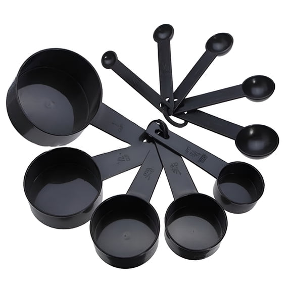 ACDANC 10-Piece Plastic Measuring Cups and Spoons Set - 5 Cups (15ml-250ml) & 5 Spoons (0.6ml-7.5ml) - Baking & Cooking Tools for Precise Measurements