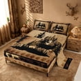 thumbnail image 2 of meiyoeat Vintage Deer Silhouette Queen Sheets, Rustic Paw Print Queen Sheet Sets For Boys Kids,4pcs, 2 of 6