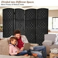 thumbnail image 3 of 4-Panel Room Divider, 6 ft Office Partition Walls Wood Divider Folding Portable Privacy Screen, Room Dividers and Folding Privacy Screens for Home, Room Separator Wall Dividers,Black, 3 of 6