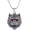 Red, variant on Men's Stainless Steel Vintage Domineering Hip Hop Animal Roaring Tiger Head with Devil Bloody Eye Gemstone Amulet Pendant Necklace
