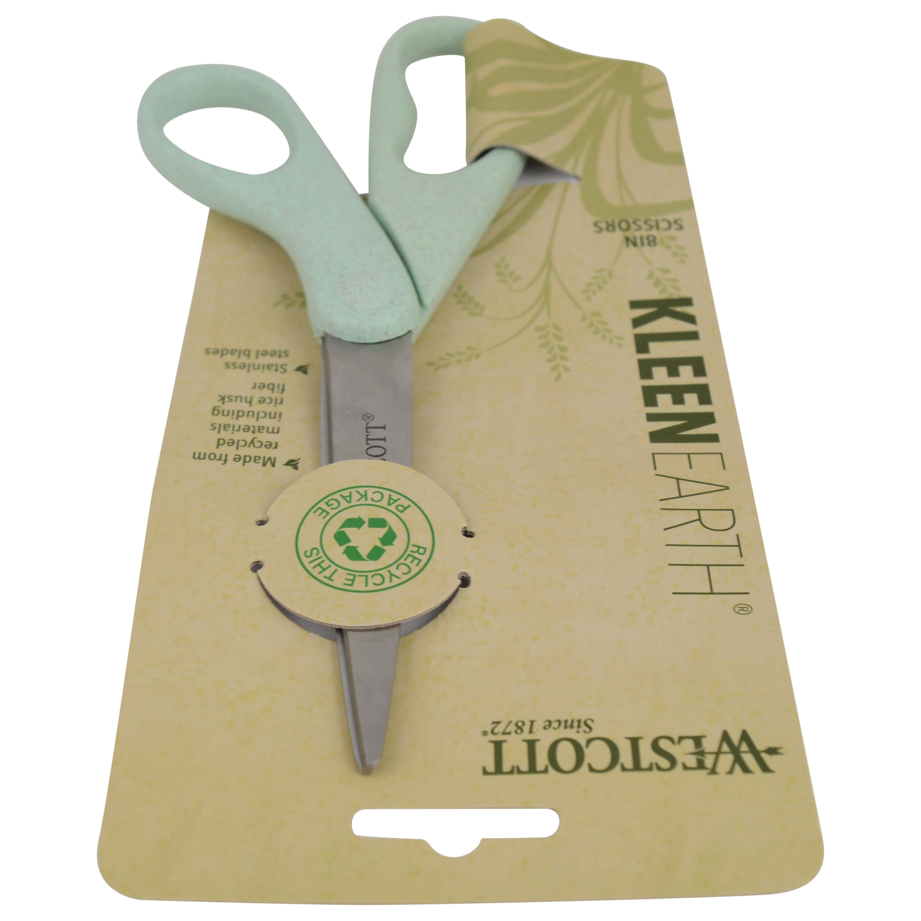 Tijeras Westcott 8" KleenEarth ecológicas para manualidades, azules 8