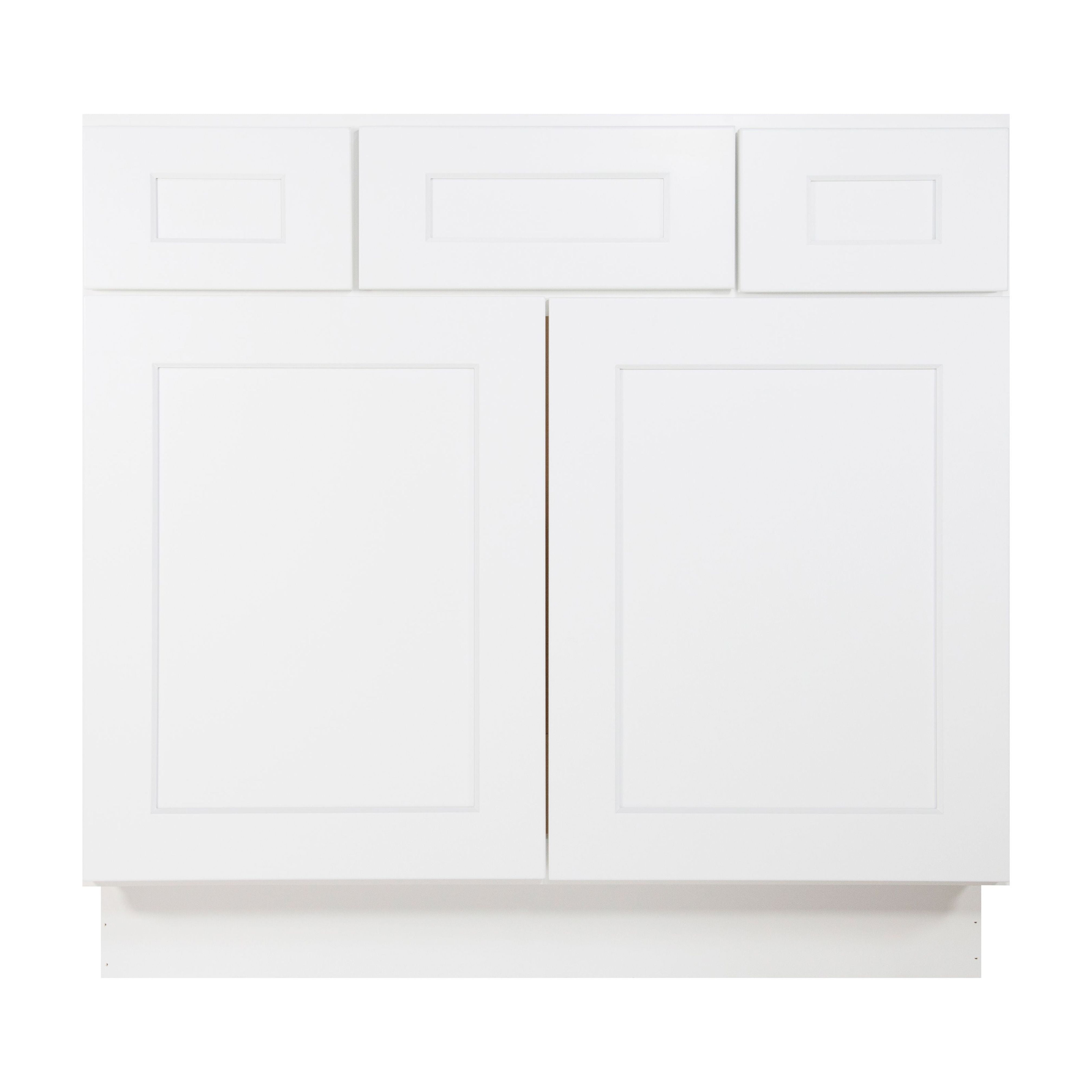Furinno Shaker 2-Drawer Bath Vanity Cabinet without Top, Ready to Assemble, 21 D x 36 W x 34.5 H, White
