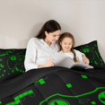 thumbnail image 4 of Homewish Green Gamer Gamepad Bedding Comforter Set 7pcs for Teens, Cartoon Gaming Player King Bedding Sets, Modern Video Game Reversible Bed Sheets, Super Cozy Room Decor, 4 of 7
