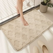 Gallickan Bath Mat, 20x32 Inch Soft Absorbent Carpet Non Slip Door Rug Kitchen Bathroom Floor Safety Home Decor Shower Mat, Beige