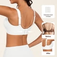 thumbnail image 3 of QYLUX Womens Wireless Bras V Mesh Comfortable Bralette Supportive Tshirt Bra No Underwire Seamless Push Up Everyday Bras,White,2XL, 3 of 7