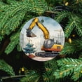 thumbnail image 5 of Yellow Excavator Design Ornament Christmas Holiday Ceramic Double Sided Tree Xmas Ornament Funny Commemorative Ornaments & Gift Ornament Xmas Present, 5 of 5