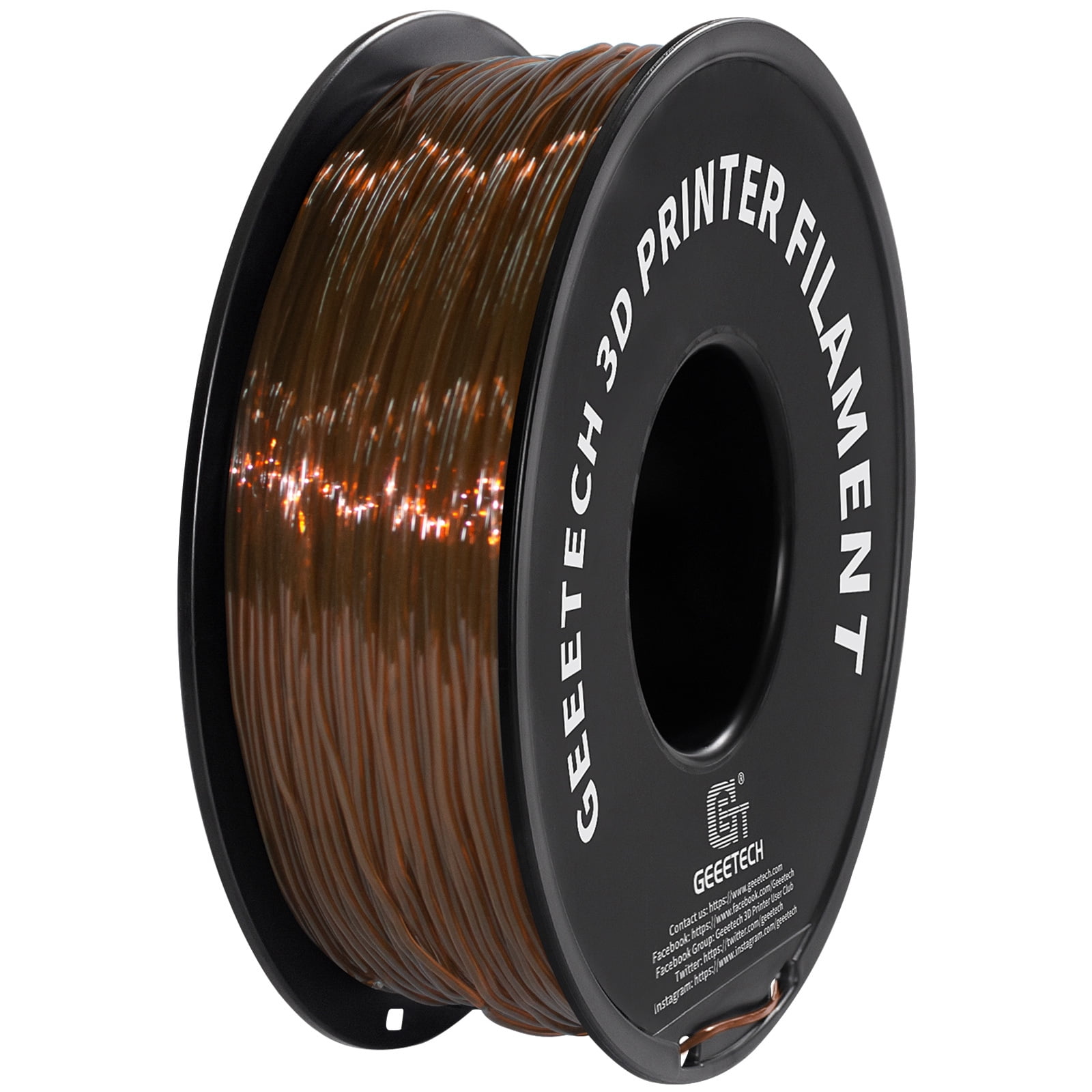 Geeetech TPU 1.75mm Flexible Soft Filament Brown, 10kg Spool (22 lbs.), Dimensional Accuracy +/- 0.03 mm