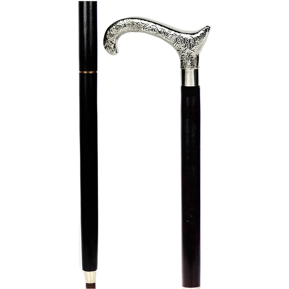 Aluminum & Brass Decorative Rosewood Walking Cane | Full Size Walking-Stick for Men & Women |