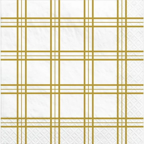 Gold Motifs Paper Beverage Napkins 40 Per Pack
