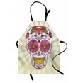 thumbnail image 1 of Sugar Skull Apron, Folk Art of a Mexican Macabre with Floral Motifs Grunge Retro Style, Unisex Kitchen Bib with Adjustable Neck for Cooking Gardening, Adult Size, Multicolor, by Ambesonne, 1 of 4