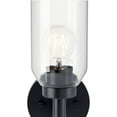 thumbnail image 4 of Madden 1-Light Wall Sconce with Clear Glass in Black, Sloped Ceiling Compatible, for Bathroom or Hallway (14.75" x 5"), 55183BK, 4 of 6