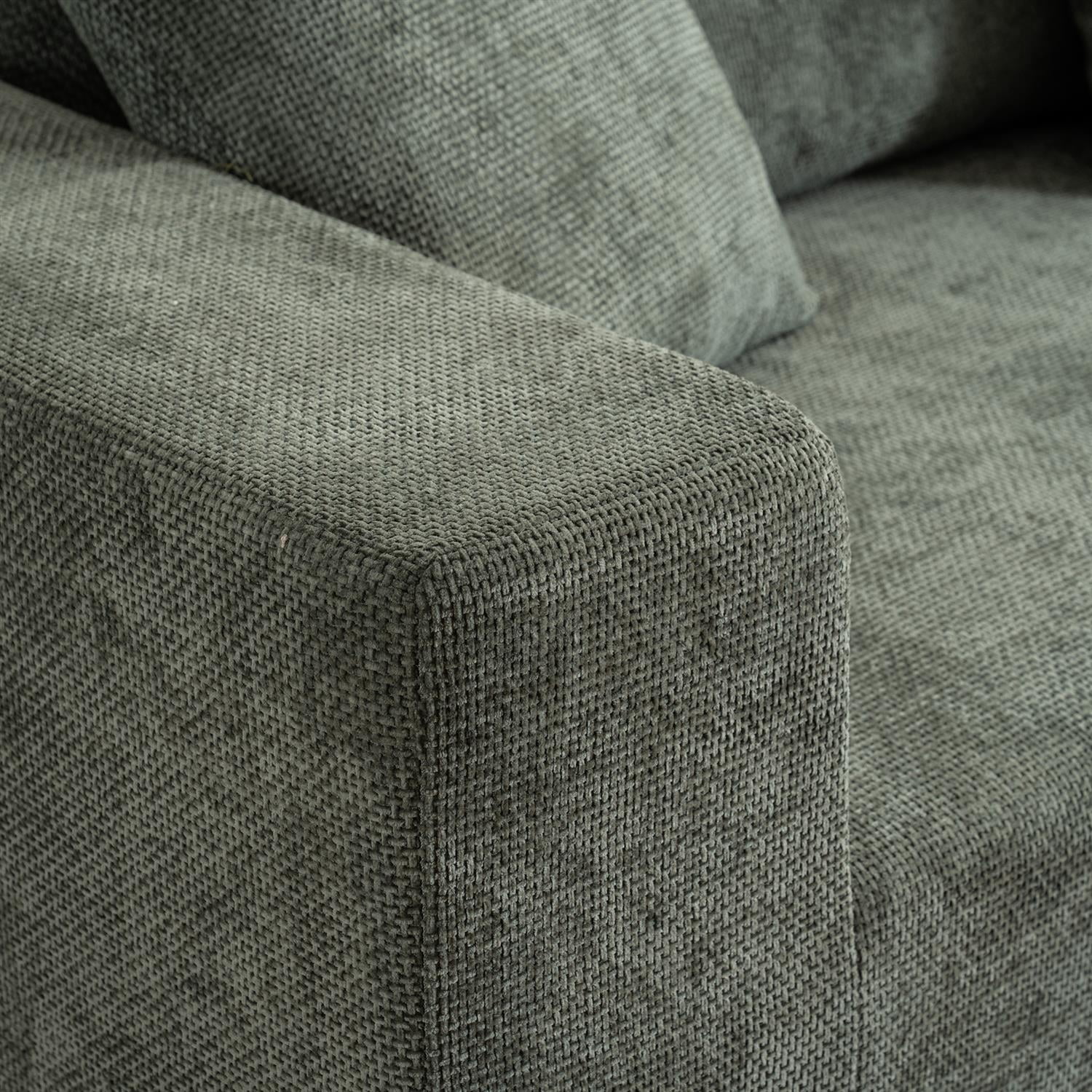 Demi Bonn 105" L-Shaped Modular Sofa Set, Soft Chenille Fabric Cloud Couch Lounge Chair for Living Room, Bedroom, No Installation Needed, Green